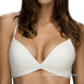 Completo reggiseno a triangolo imbottito in pizzo da donna